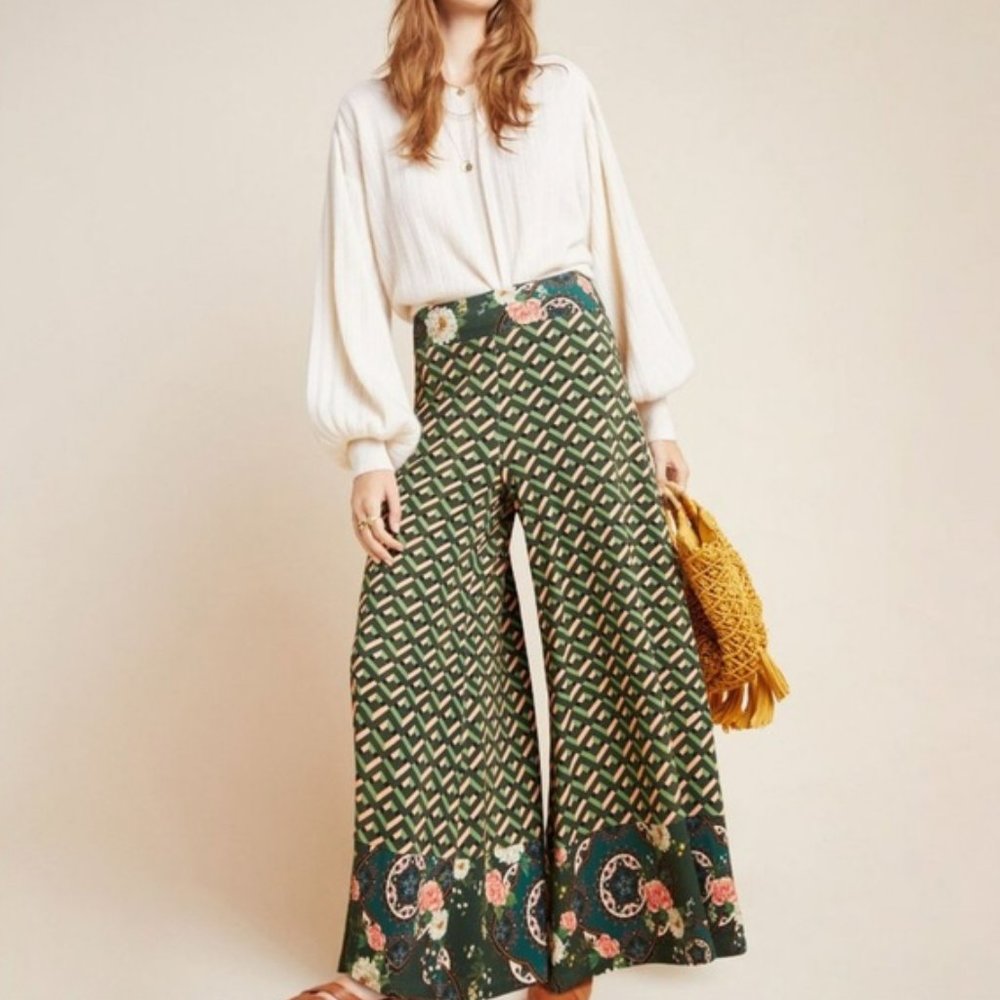 Farm Rio for Anthropologie Wide Leg Printed Pants - Picture 1 of 8